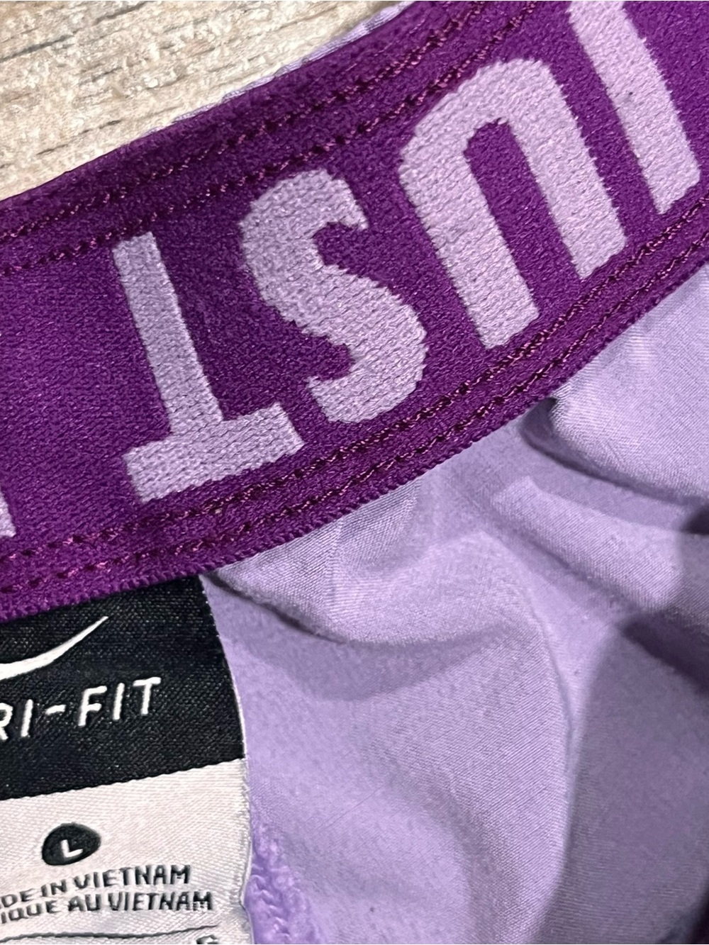 Nike Women’s Purple Athletic Shorts with Lilac Trim - Picture 3 of 3